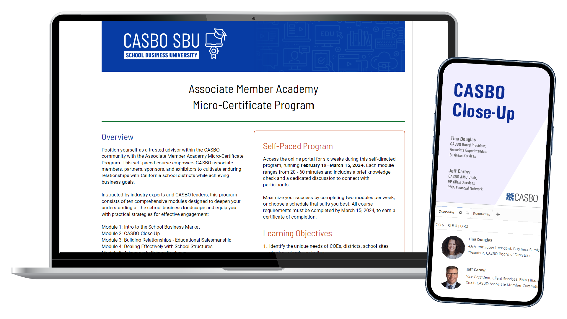 CASBO Associate Member Academy program graphic